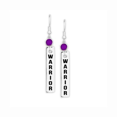 Warrior Bottled Earrings with Purple Accent Charm  -     By: Embrace your message
