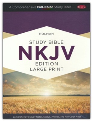 NKJV Large-Print Holman Study Bible, Custom Edition--soft  leather-look, brown   - 