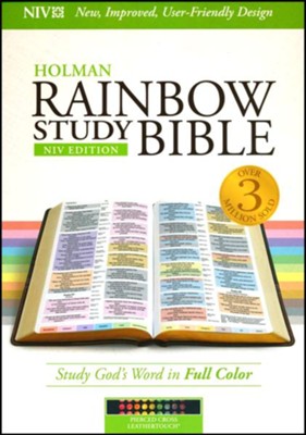 NIV Rainbow Study Bible, Pierced Cross LeatherTouch  - 