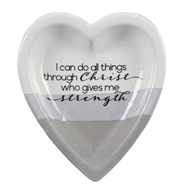 I Can Do All Things Ceramic Heart Dish  - 