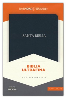 Biblia Ultrafina RVR 1960, Piel Fab. Negra, Ind.  (RVR 1960 Ultrathin Bible, Black Bon. Leather, Ind.)  - 
