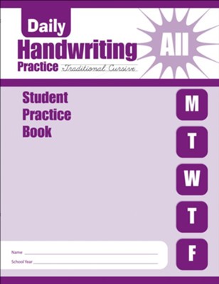 Daily Handwriting Practice: Traditional Cursive Student Workbook  - 