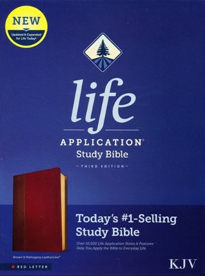 KJV Life Application Study Bible, Third Edition--soft leather-look, brown/mahogany  - 