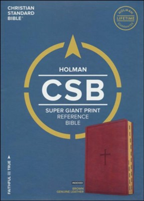 CSB Super Giant Print Reference Bible, Brown LeatherTouch, Thumb-Indexed  - 