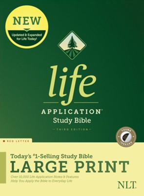 NLT Life Application Large-Print Study Bible, Third Edition--hardcover, red letter (indexed)  - 