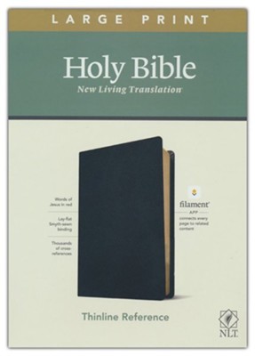 NLT Large-Print Thinline Reference Bible, Filament Enabled Edition--genuine leather, black  - 