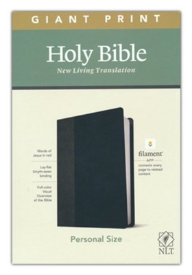 NLT Giant-Print Personal-Size Bible, Filament Enabled Edition--soft leather-look, black/onyx  - 