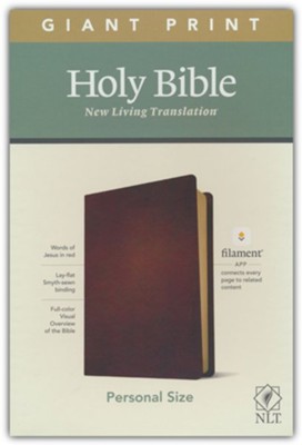 NLT Giant-Print Personal-Size Bible, Filament Enabled Edition--genuine leather, brown  - 