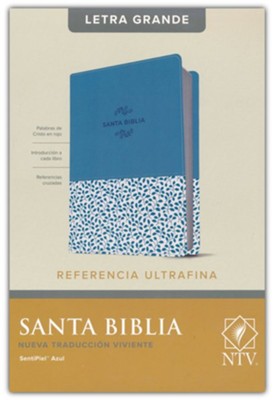 NTV Santa Biblia, Edicion de referencia ultrafina, letra grande, LeatherLike: Blue, NTV Large-Print Slimline Reference Bible--soft leather-look, blue  - 