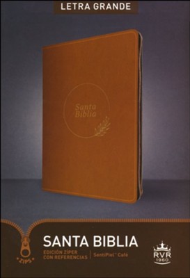Santa Biblia RVR60, Edici&#243n z&#237per con referencias, letra grande, SentiPiel, Caf&#233 (RVR60 Large-Print Reference Bible--soft leather-look, brown (zipper edition))  - 