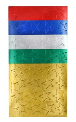 Presto-Stick Foil Star Stickers, 1/2 Assorted Colors - pack   of 250  - 