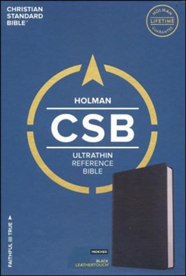 CSB Ultrathin Reference Bible, Black LeatherTouch, Thumb-Indexed  - 