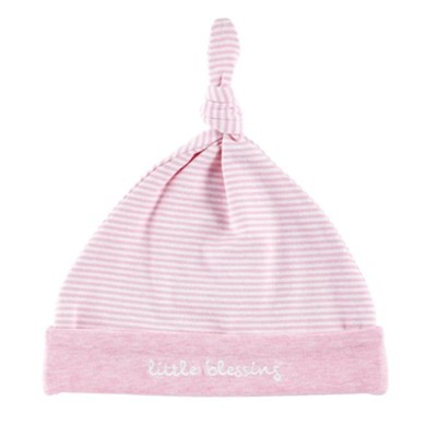 Little Blessing Knit Cap, Cream and Pink  - 