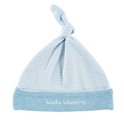 Little Blessing Knit Cap, Cream and Blue  - 