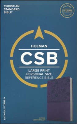 CSB Large Print Personal Size Reference Bible, Purple LeatherTouch  - 