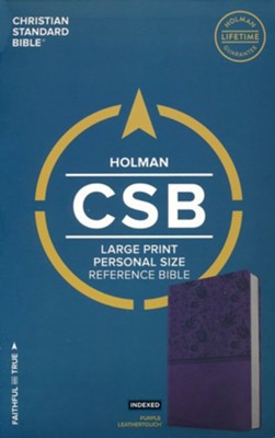 CSB Large Print Personal Size Reference Bible, Purple LeatherTouch, Thumb-Indexed  - 