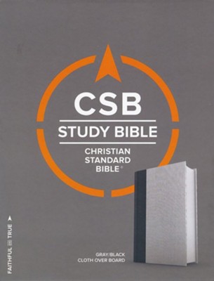 CSB Study Bible, Gray & Black Linen  - 