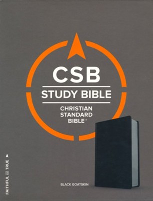 CSB Study Bible, Black Premium Goatskin Leather   - 