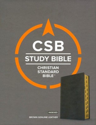 CSB Study Bible, Dark Brown, Genuine Leather,  Thumb-Indexed  - 
