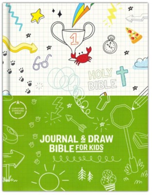 CSB Journal and Draw Bible for Kids, White  - 