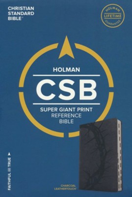 CSB Super Giant Print Reference Bible, Charcoal LeatherTouch  - 