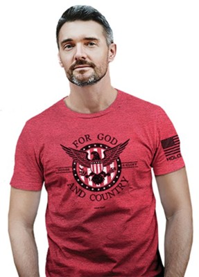 For God and Country Shirt, Heather Red, Large  - 