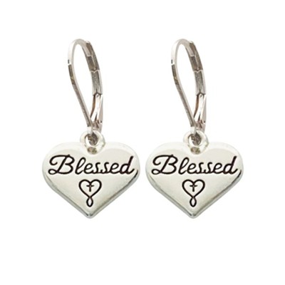 Blessed Heart Earrings, Silver  - 