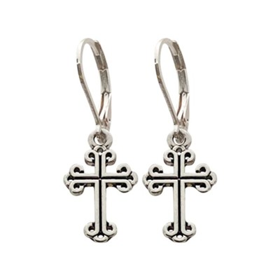 Cross Earrings, Silver - Christianbook.com