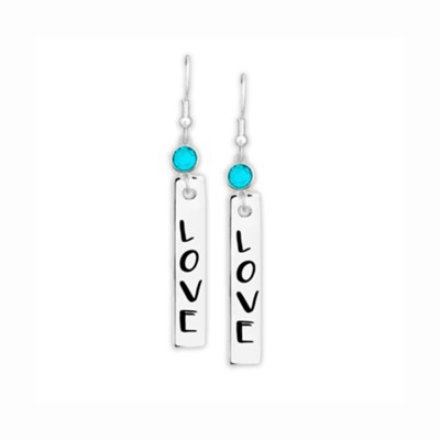 Love Bottled Earrings with Teal Accent Charm  -     By: Embrace your message
