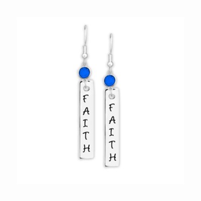 Faith Bottled Earrings with Blue Accent Charm  -     By: Embrace your message
