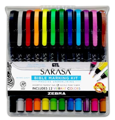 Zebra Sarasa Bible Marking Kit, 12 Pens  - 