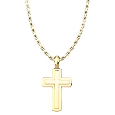 Solid Inset Cross Pendant, Gold Plated - Christianbook.com