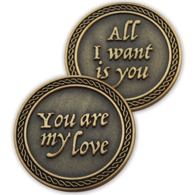 You Are My Love, Gold Plated Pocket Coin  - 
