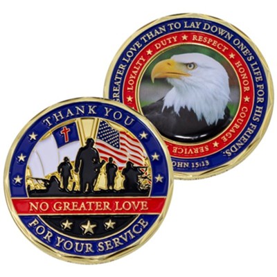 Thank You For Your Service, Gold Plated Challenge Coin, John 15:13 ...