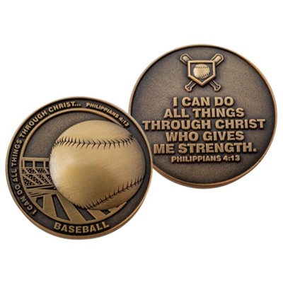 Baseball, Challenge Coin, Philippians 4:13  - 