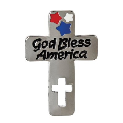 God Bless America, Cross, Visor Clip  - 