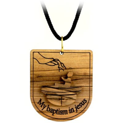 Baptism Necklace Olive Wood From The Holy Land  - 