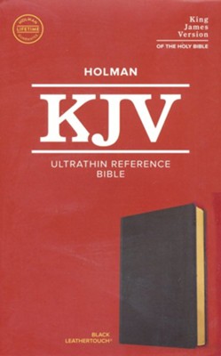 KJV Ultrathin Reference Bible--soft leather-look, black  - 