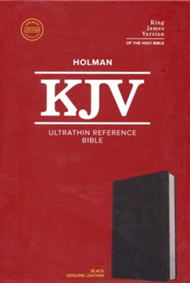 KJV Ultrathin Reference Bible--genuine leather, black  - 