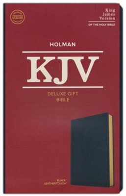 KJV Deluxe Gift Bible--soft leather-look, black  - 