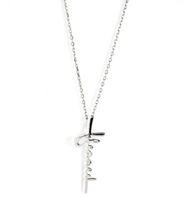 Blessed Cross, Words of Life, Sterling Silver Necklace  - 
