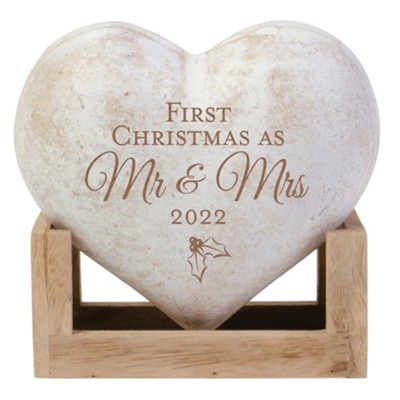 1st Christmas As Mr. & Mrs. 3D Heart  - 