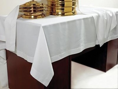 Communion Table Cover, White, 86' x 50   - 