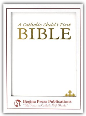WHITE Christening gift bible Personalised on front & back cover boxed. 