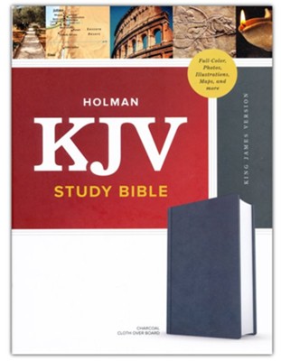 KJV Study Bible, Full-Color--cloth over board, charcoal  - 