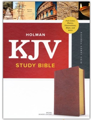 KJV Study Bible, Full-Color--bonded leather, brown  - 