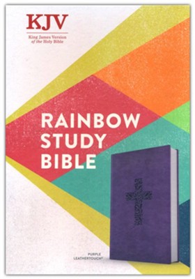 KJV Rainbow Study Bible--soft leather-look, purple  - 