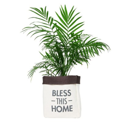 Bless this Home Canvas Plant Cover  - 
