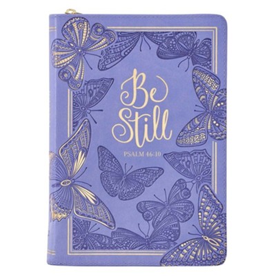 Be Still Zipper Journal, Purple  - 