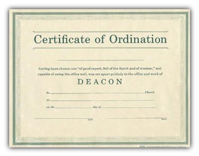 Deacon Ordination Certificates, 6                  - 